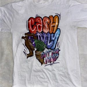 “Cash Only” multicolored White Tee